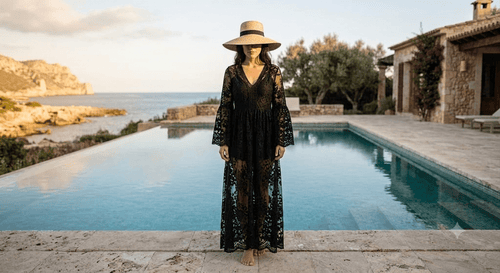Kaftán de Encaje Playa Mujer - Cover Up Boho Transparente - Velora | Escova Elétrica